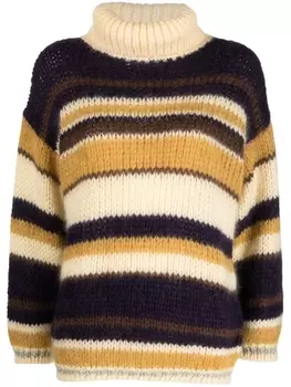 P.A.R.O.S.H. полосатый джемпер с высоким воротником, желтый