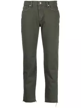 P.A.R.O.S.H. прямые джинсы с бахромой, зеленый