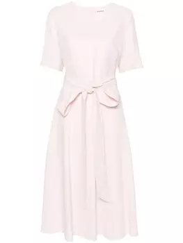 P.A.R.O.S.H. расклешенное платье миди с поясом, розовый