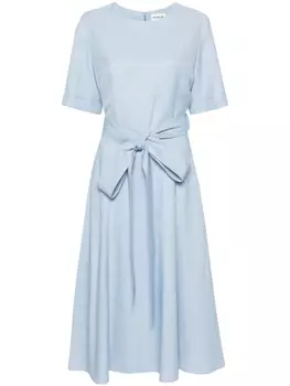 P.A.R.O.S.H. расклешенное платье миди с поясом, синий