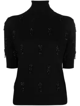 P.A.R.O.S.H. roll-neck knitted top, черный