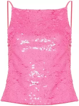 P.A.R.O.S.H. sequin-embellished open-back top, розовый