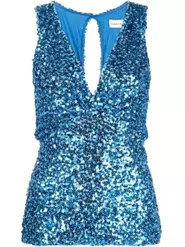 P.A.R.O.S.H. sequinned sleeveless top, синий
