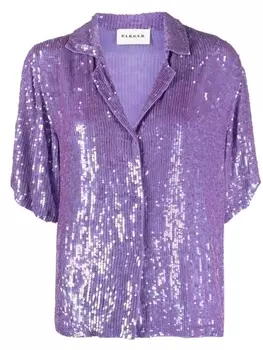 P.A.R.O.S.H. sequinned short-sleeve shirt, фиолетовый