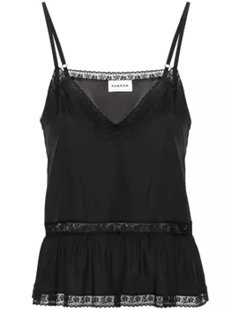 P.A.R.O.S.H. шелковый топ с кружевом, черный