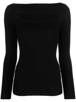 P.A.R.O.S.H. шерстяной джемпер в рубчик, черный