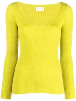 P.A.R.O.S.H. шерстяной джемпер с V-образным вырезом, зеленый