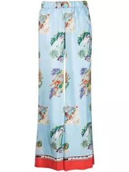 P.A.R.O.S.H. широкие брюки с графичным принтом, синий