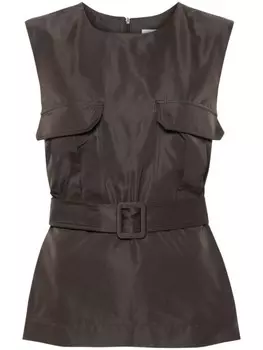 P.A.R.O.S.H. топ без рукавов с поясом, серый