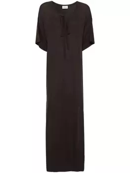 P.A.R.O.S.H. трикотажное платье с V-образным вырезом, коричневый