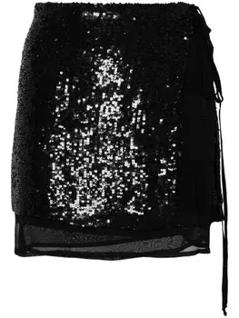 P.A.R.O.S.H. юбка мини Gabriel с пайетками, черный