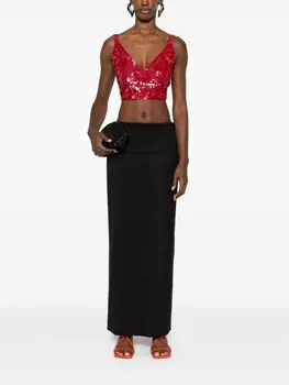 P.A.R.O.S.H. укороченный топ, украшенный пайетками, красный