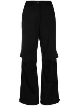 P.A.R.O.S.H. wool flared cargo trousers, черный