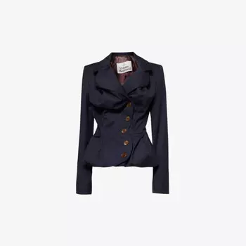 Пьяный приталенный шерстяной блейзер Vivienne Westwood, синий
