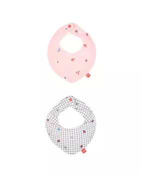 Пачка хлопковых шарфов нагрудников с цветочным принтом Boboli, цвет Rosa