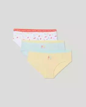 Пачка из трех девичьих трусиков Cotton Juice, многоцветный