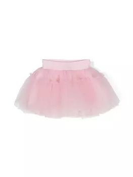 Пачка Monnalisa из жаккардового тюля с логотипом, розовый