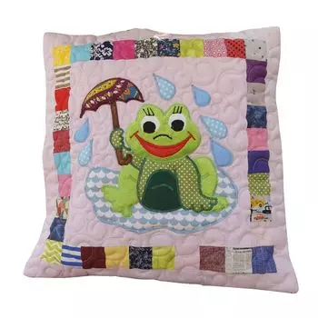 Пэчворк - Детская наволочка - Лягушка Барушка 44 х 44 см Handy Pets