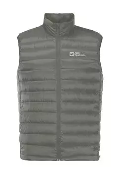 Pack & Go Down Vest Ветрозащитный складной пуховый жилет для мужчин Jack Wolfskin, цвет Gecko Green