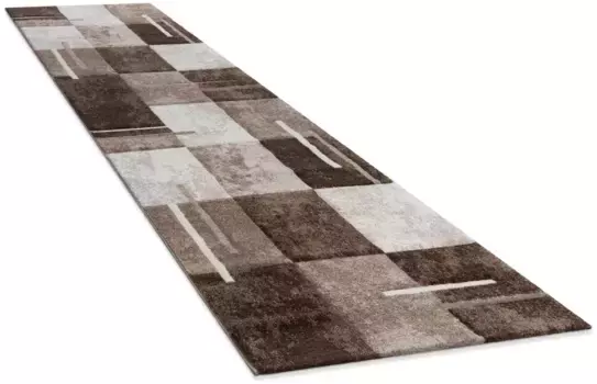 Paco Home дорожка "Diamond 663", прямоугольная, ковровая дорожка, короткий ворс, клетчатый узор, 3D-дизайн 80х300 см, коричневый