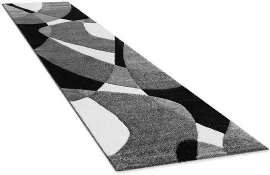 Paco Home дорожка "Diamond 664", прямоугольная, ковровая дорожка, короткий ворс, 3D-дизайн, современный геометрический рисунок 80х300 см, черно-белый