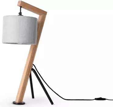 Paco Home Настольная лампа "GALLOW", 1 лампочка, лампочка E27 | без лампочки, деревянный штатив для письма, винтаж E27, виселица современная, высота 49см 16 см, Высота: 49 см, цвет holzfarben