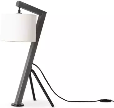 Paco Home Настольная лампа "GALLOW", 1 лампочка, лампочка E27 | без лампочки, деревянный штатив для письма, винтаж E27, виселица современная, высота 49см 16 см, Высота: 49 см, черный