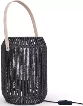 Paco Home Настольная лампа "NANDO", лампа E27 | без лампочки, настольная лампа, настольная лампа, приставной настольный абажур, корзина в стиле бохо E27 22,5 см, Высота: 31,4 см, черный