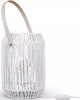 Paco Home Настольная лампа "NANDO", лампа E27 | без лампочки, настольная лампа, настольная лампа, приставной настольный абажур, корзина в стиле бохо E27 22,5 см, Высота: 31,4 см, белый