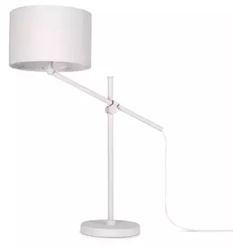 Paco Home Настольная лампа "ТОМ", 1 лампочка, лампочка E27 | без лампочек, с совместимыми диммерами и лампочками 28 см, Высота: 31 дюйм, бело-бежевый