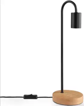 Paco Home Настольная лампа "WALTER", лампа E27 | без лампочки, ночное письмо, деревянное основание высота 40,5см 12,6см E27 12,6 см, Высота: 40,5 см, черный