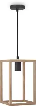 Paco Home Подвесной светильник "BJRN", лампа E27 | без лампочки, светодиодный подвесной светильник для гостиной, столовой, современный деревянный, с одной лампочкой E27 Высота: 30 см, черный