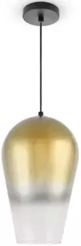 Paco Home Подвесной светильник "DALIA", лампа E27 | без лампочки, обеденный стол, стеклянный абажур, подвесной светильник для гостиной, современный E27 22 см, Высота: 14 дюймов, черный