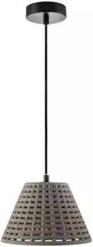 Paco Home Подвесной светильник "GITTA", 1 лампочка, лампа E27 | без лампочки, подвесной светильник LED, светильник с решеткой E27 для гостиной, столовой, кухни, бетон 21,2 см, Высота: 14,5 см, серый