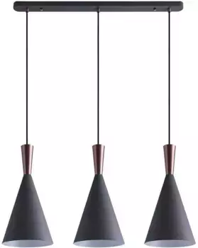 Paco Home Подвесной светильник "JULIET", 3 лампочки, лампа E27 | без лампочек 19 см, Высота: 39 см, цвет Grau-Kupfer