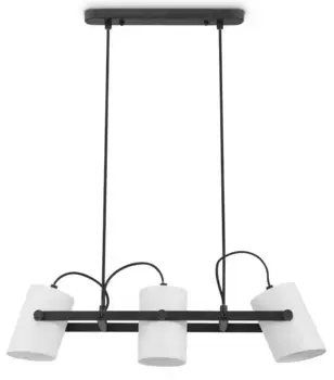 Paco Home Подвесной светильник "KARL", 3 лампочки, лампа E27 | без лампочек, с совместимыми диммерами и лампочками Высота: 20,7 см, черно-белый