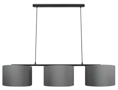 Paco Home Подвесной светильник "ТОМ", 3 лампочки, лампа E27 | без лампочек, с совместимыми диммерами и лампочками 38 см, Высота: 28 см, черно-серый