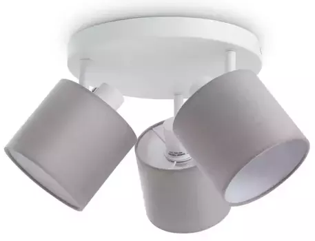 Paco Home Потолочный светильник "ANIKA", 3 лампочки, лампа E14 | без лампочки, можно использовать и как настенный светильник 12,2 см, Высота: 19 см, бело-серый