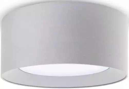 Paco Home Потолочный светильник "DRUM", лампа E27 | без лампочки, круглый текстильный плафон для кабинета 3 x E27, современный, закрытый, однотонный 45 см, Высота: 22,5 см, серый