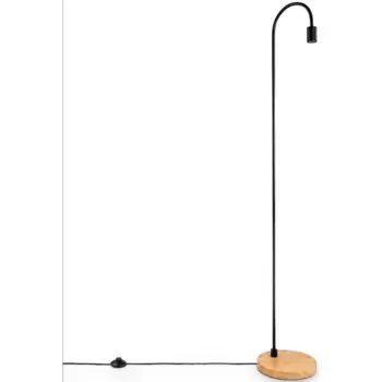Paco Home Торшер «WALTER», лампа E27 | без лампочки, дуговая лампа, промышленная светодиодная лампа для гостиной, скандинавский минималистский дизайн, деревянная основа, черный