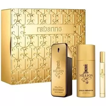 Paco Rabanne 1 Million Set 100 мл Туалетная вода-спрей 150 Дезодорант-спрей 10 мл Дорожный спрей