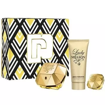 Paco Rabanne Lady Million 3 Piece Gift Set Eau De Parfum 80ml - Eau De Parfum 5ml - Body Lotion 100ml
