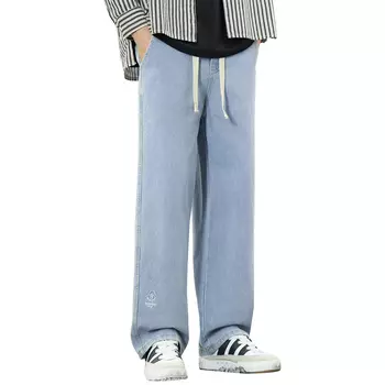 paddington bear Джинсы унисекс с мишками Паддингтона, Промытая желтая грязь (на флисовой подкладке и утолщенная)