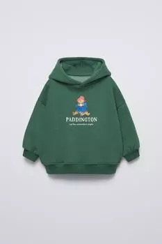Паддингтон толстовка с капюшоном ZARA, цвет Bottle green