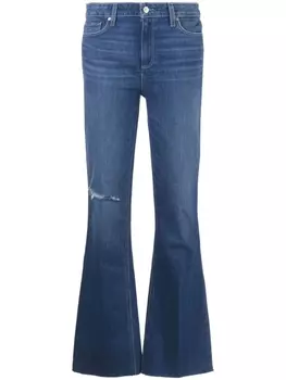 PAIGE джинсы bootcut с эффектом потертости, синий