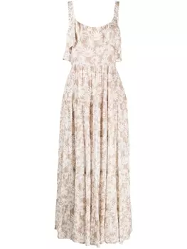 PAIGE платье Tevin с оборками и складками, нейтральный цвет