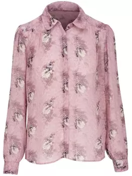 PAIGE полупрозрачная рубашка с цветочным принтом, розовый