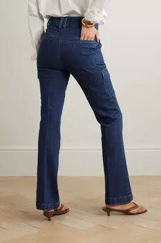 PAIGE расклешенные джинсы карго Dion с высокой посадкой, деним