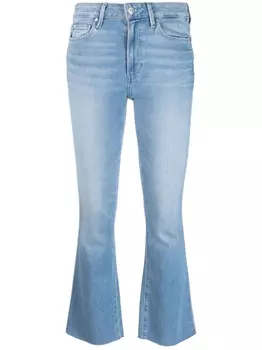 PAIGE расклешенные джинсы с нашивкой-логотипом, синий