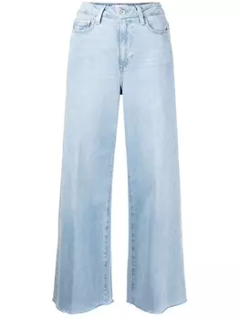 PAIGE укороченные джинсы с нашивкой-логотипом, синий